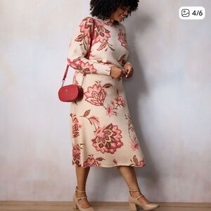 LC Lauren Conrad Floral Knit Skirt w/ Matching Mock Neck Top.